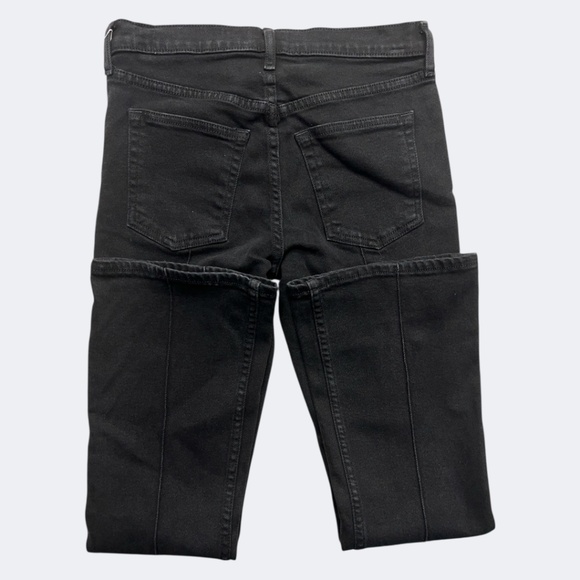 Cotton Citizen Jeans Womens 25 Black Fly Flare Crop Made in USA Button Fly Denim - Picture 4 of 12